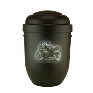 Hand Painted Biodegradable Cremation Ashes Funeral Urn / Casket - Ultimate Motorcycling